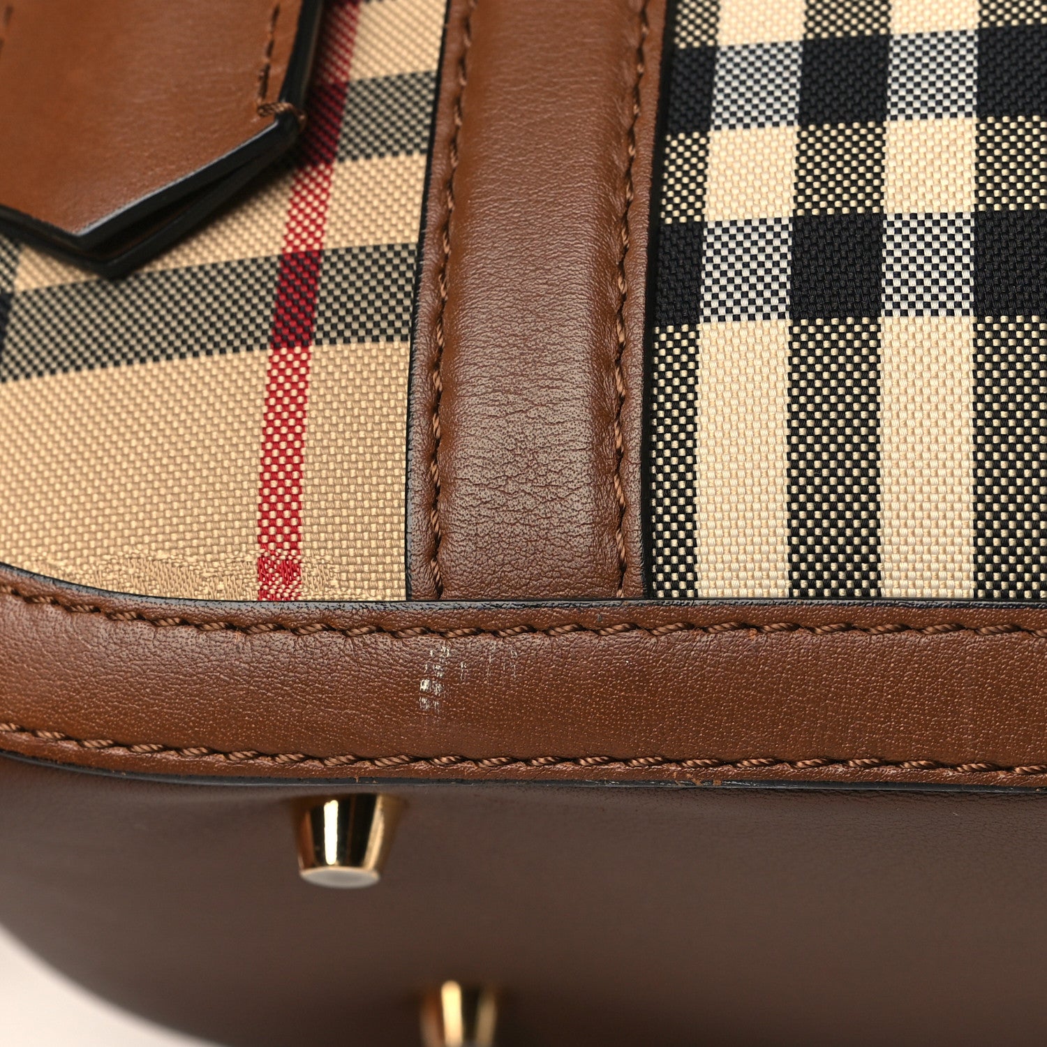 Burberry Horseferry Check Small Orchard Bowling Bag Tan 10 of 11
