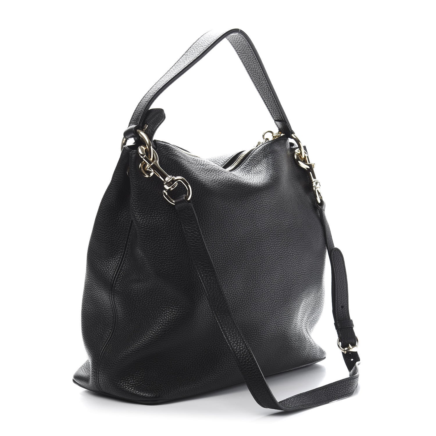 Gucci Pebbled Calfskin Large Soho Hobo Black 3 of 12