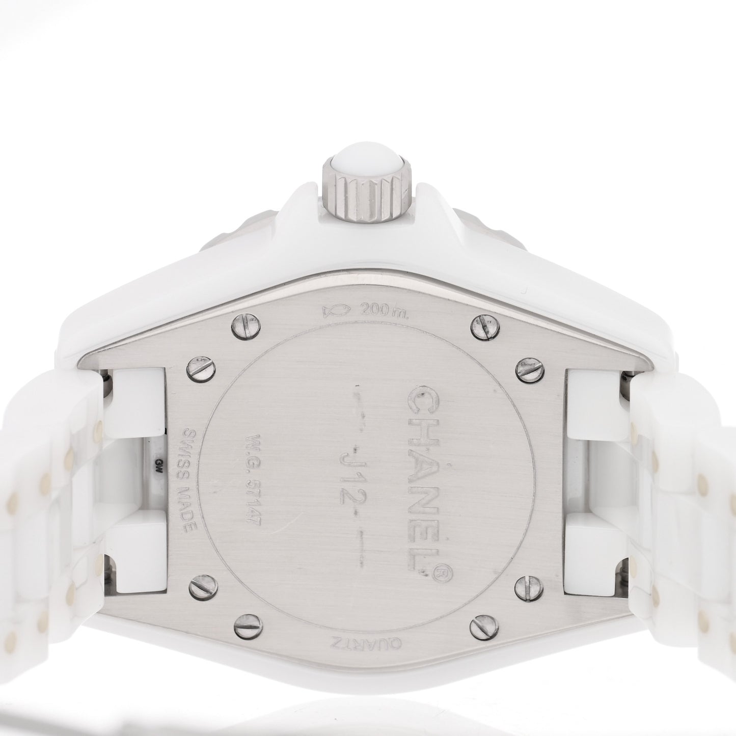 Stainless Steel Ceramic Diamond Dial 33mm J12 Quartz Watch White