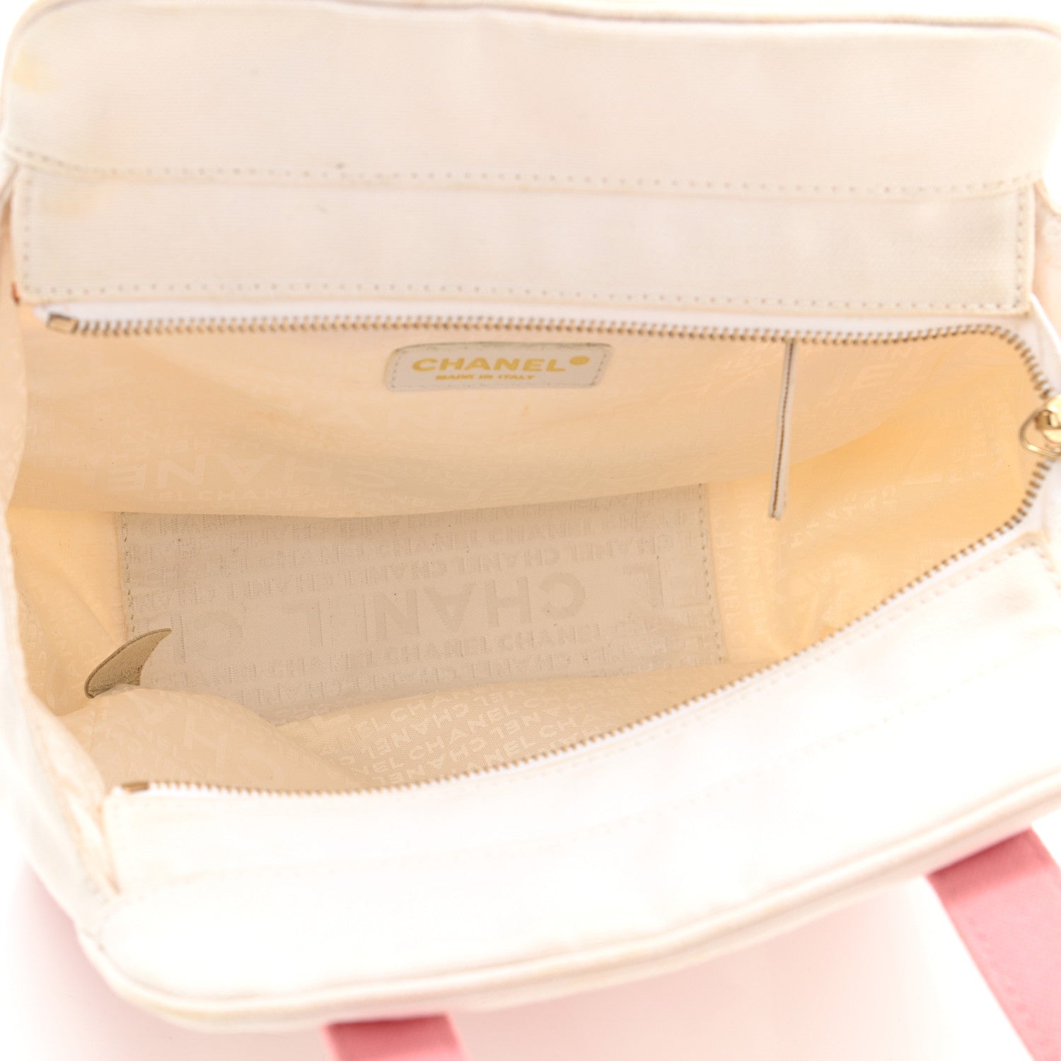 Chanel Canvas CC Handbag Pink White 5 of 13