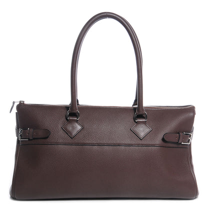 Hermes Taurillon Clemence Shoulder Atlas Chocolate 1 of 12