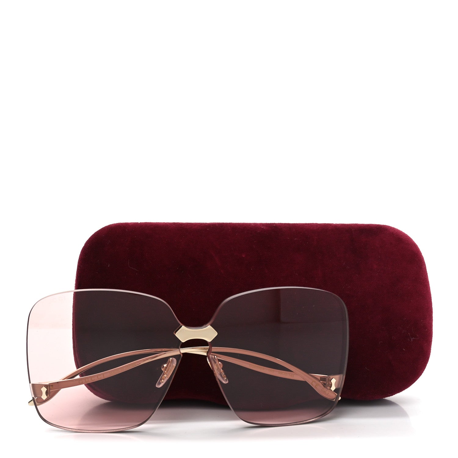 Gucci Rimless Sunglasses GG0352S Gold Flash Pink 7 of 7