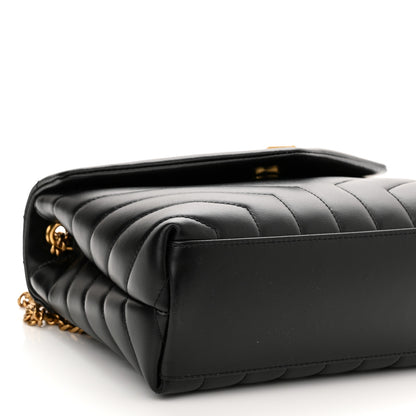 Saint Laurent Calfskin Y Quilted Monogram Small Loulou Chain Satchel Black 10 of 12