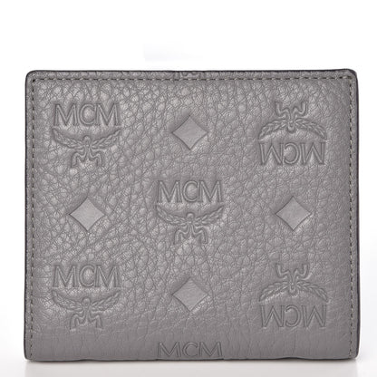 MCM Calfskin Signature Monogram Klara Bi-Fold Wallet Dove 4 of 10