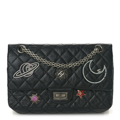 Chanel Aged Calfskin Space Charms 2.55 Reissue 225 Flap Black 1 of 10
