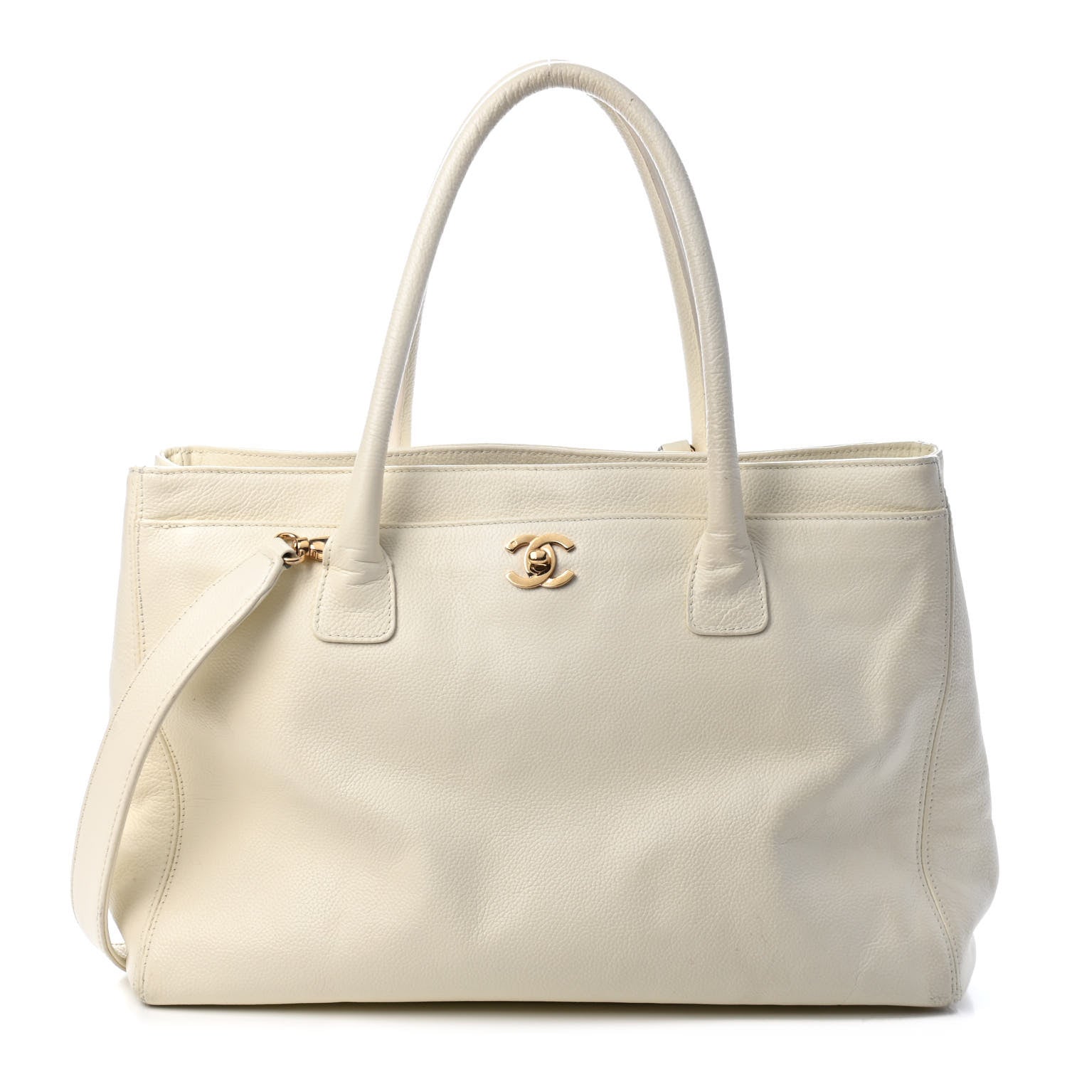 Chanel Calfskin Cerf Executive Shopper Tote White 1 of 22