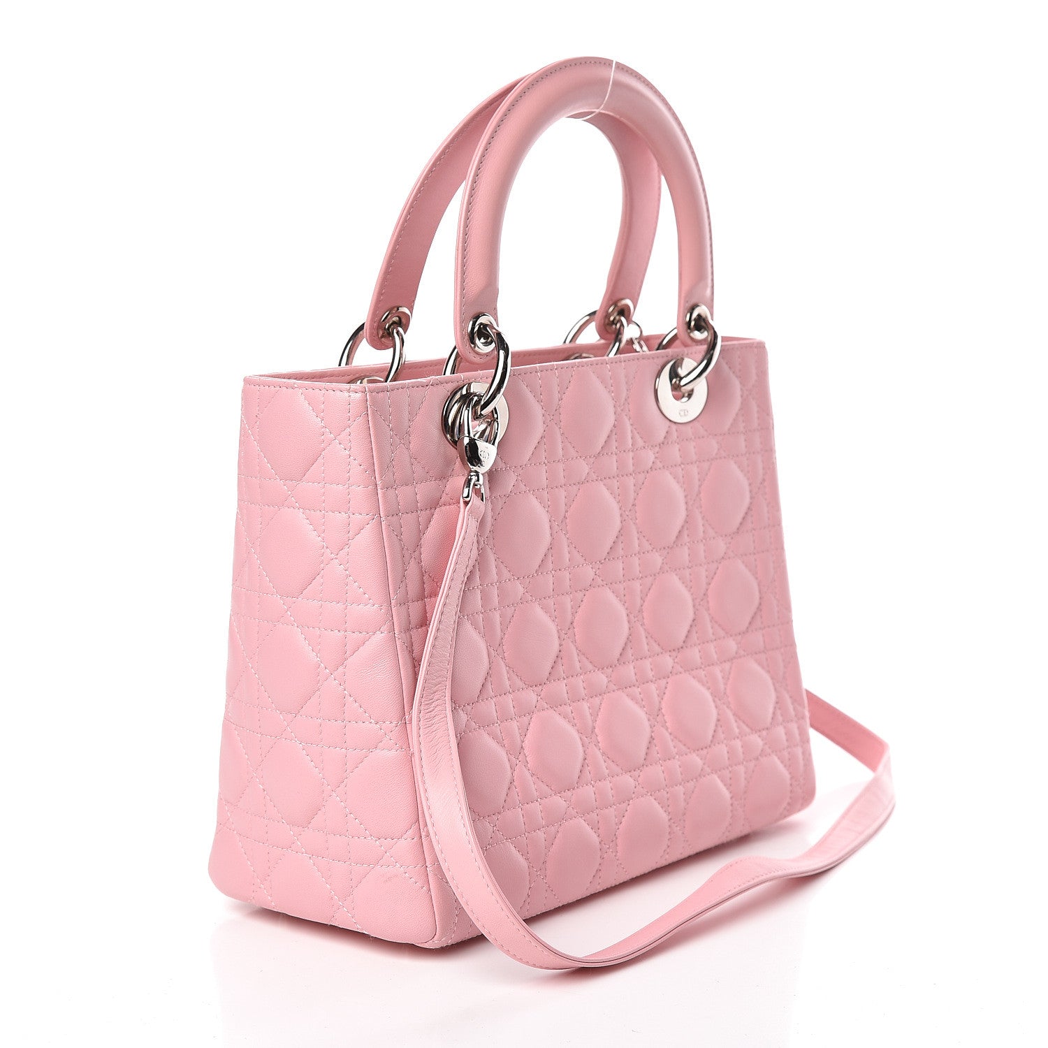 Christian Dior Lambskin Cannage Medium Lady Dior Pink 3 of 11