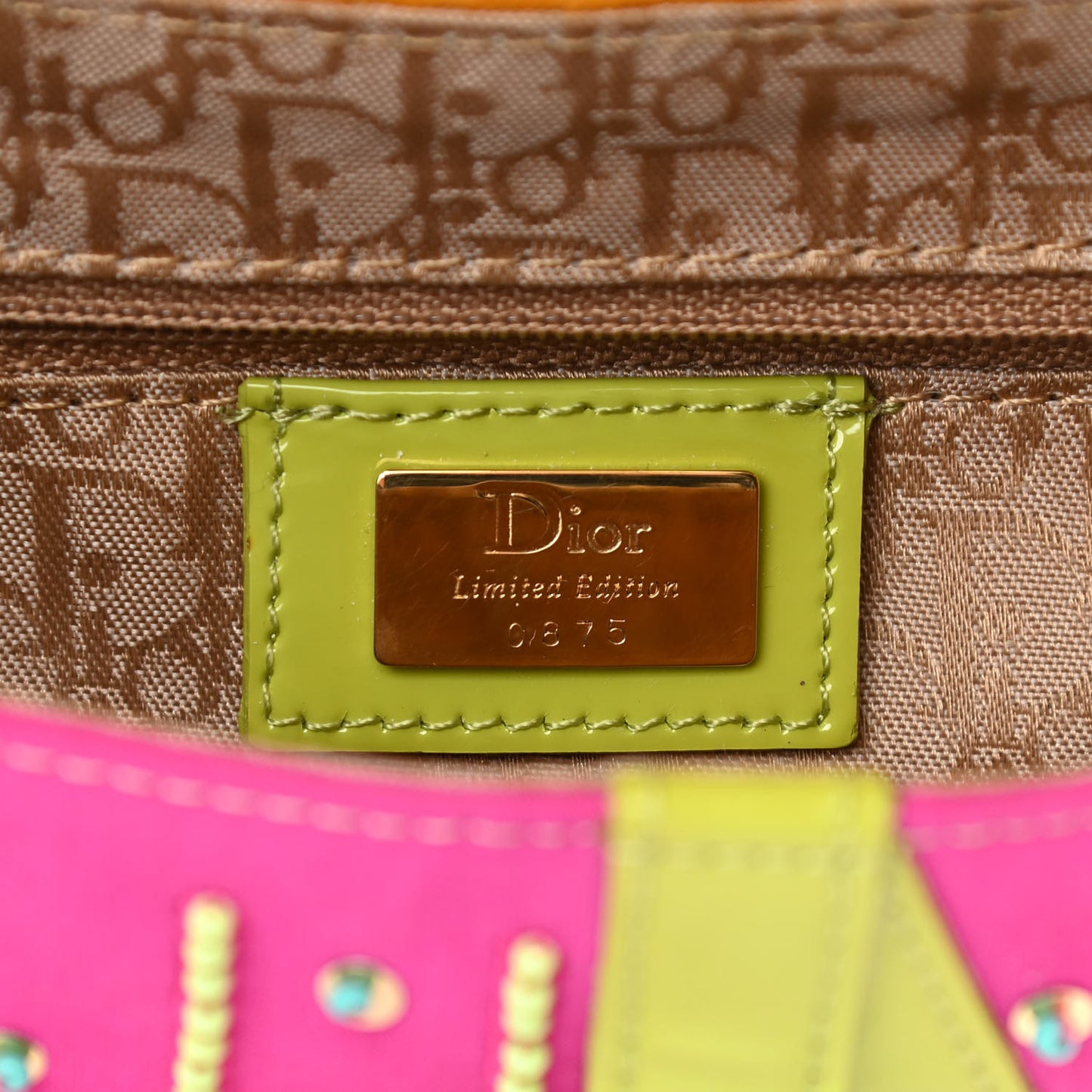 Velvet Nylon Pom Pom Saddle Bag Multicolor