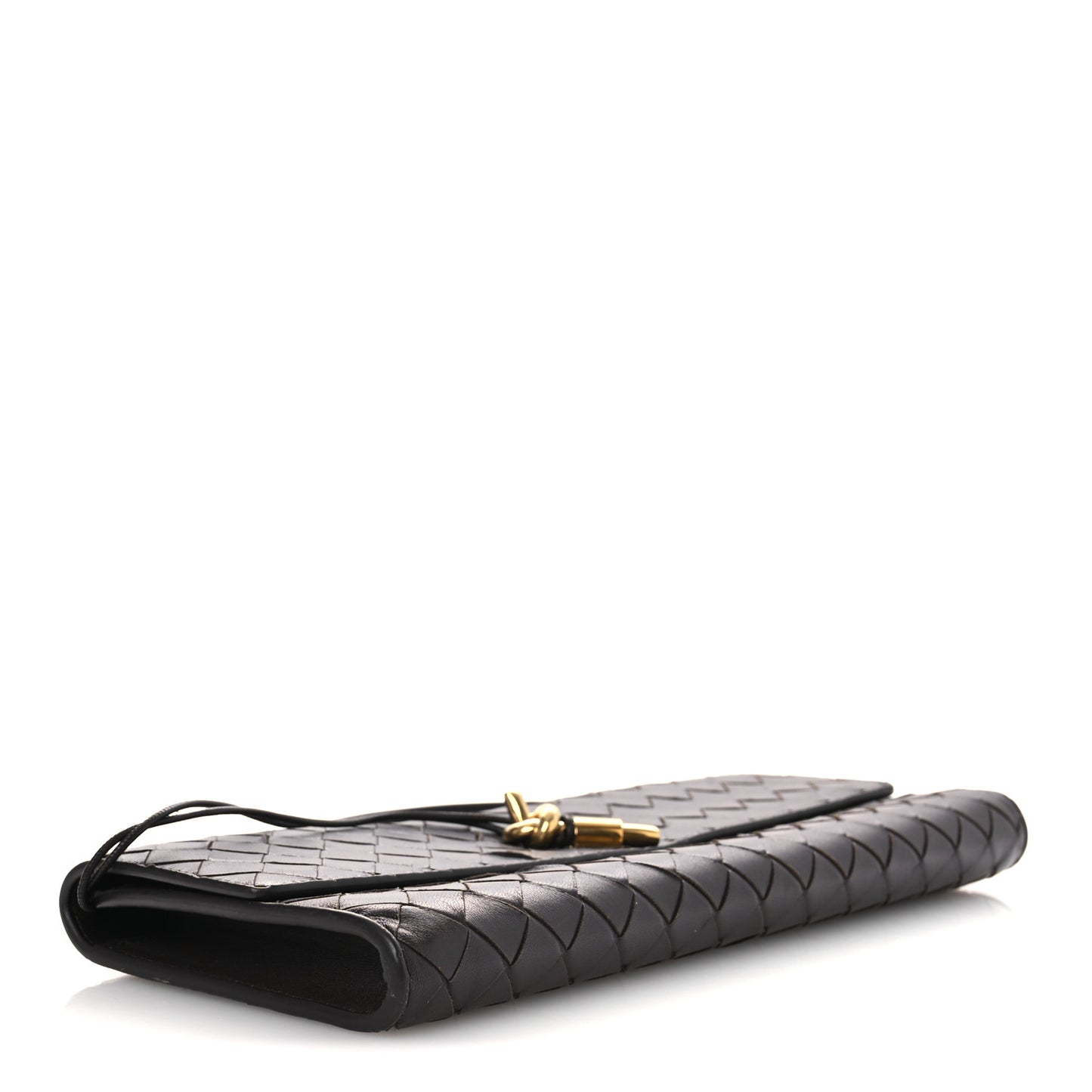 Nappa Intrecciato Long Andiamo Top Handle Clutch Fondant