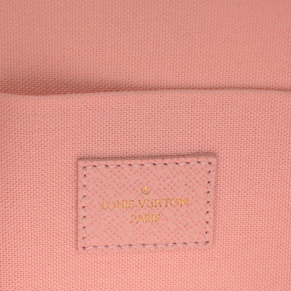 Louis Vuitton Damier Azur Pochette Felicie Chain Wallet Rose Ballerine 6 of 8