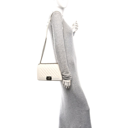 Chanel Caviar Quilted Medium Boy Flap White 2 of 11