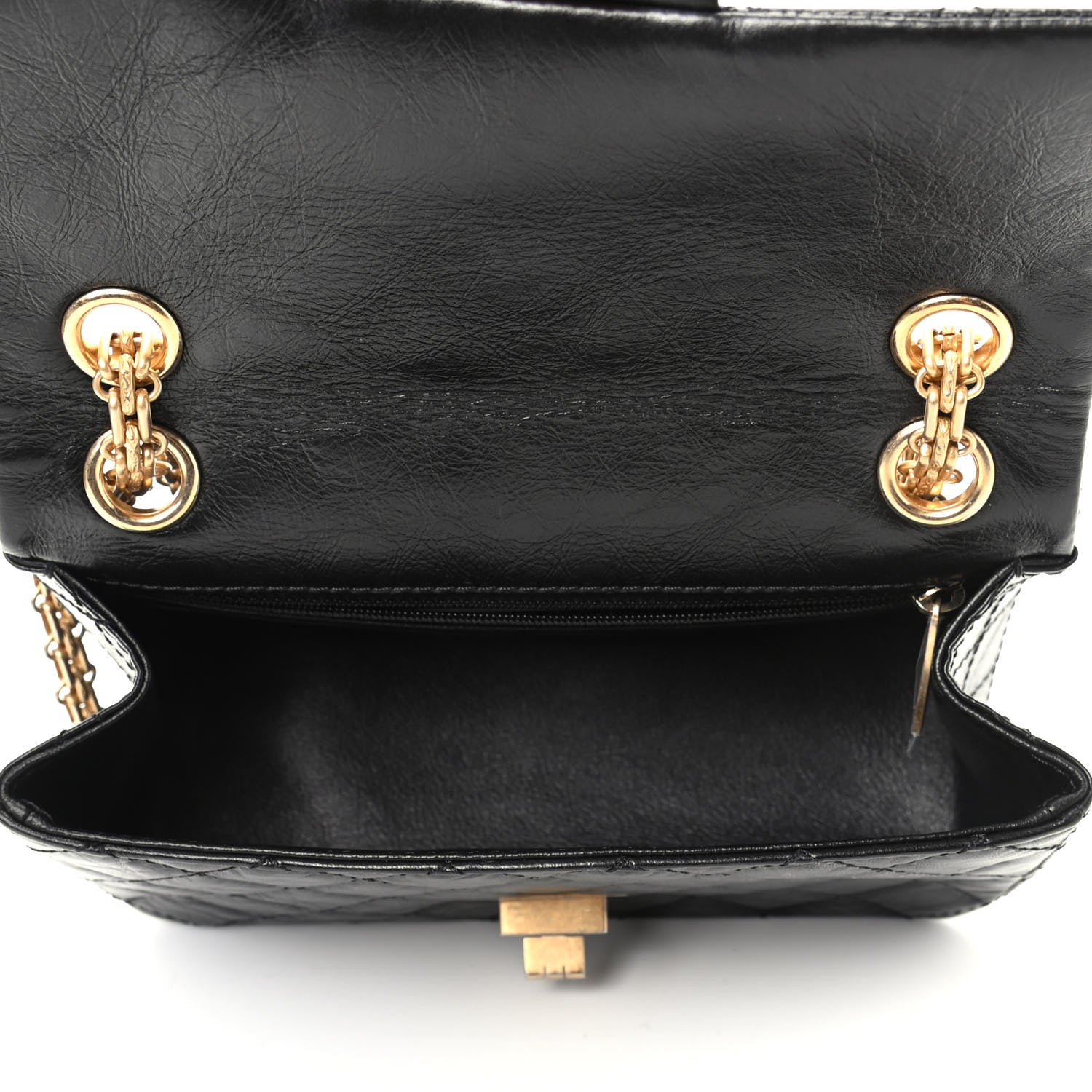Chanel Aged Calfskin Quilted 2.55 Reissue Mini Flap Black 5 of 10