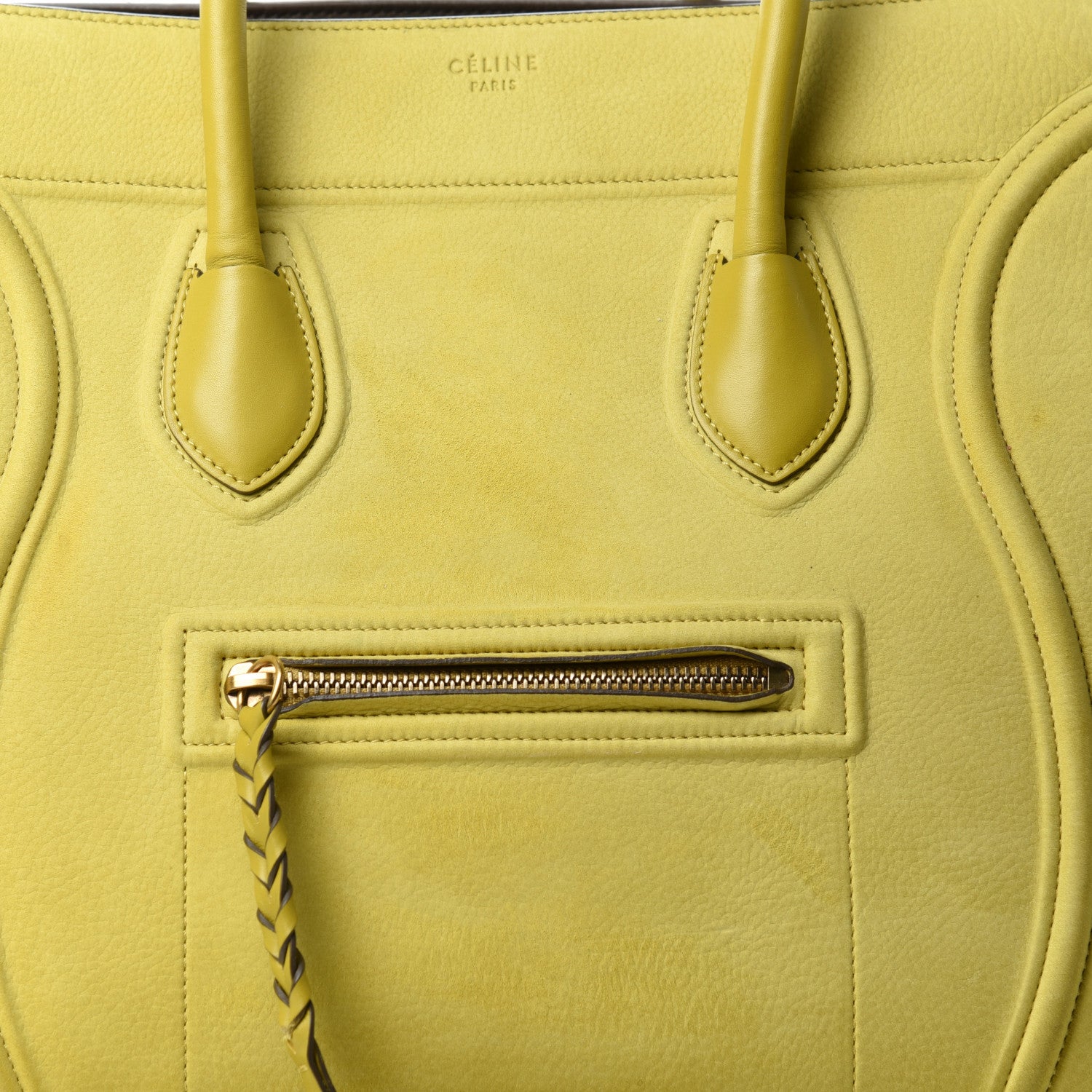 Celine Nubuck Medium Phantom Luggage Chartreuse 16 of 16