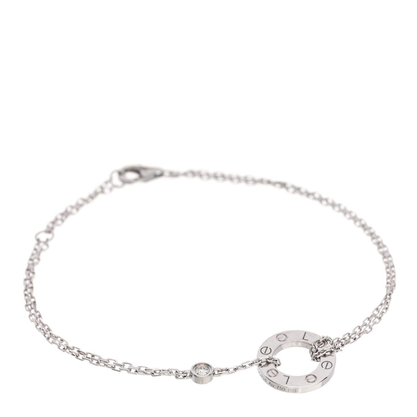 18K White Gold Diamond LOVE Bracelet