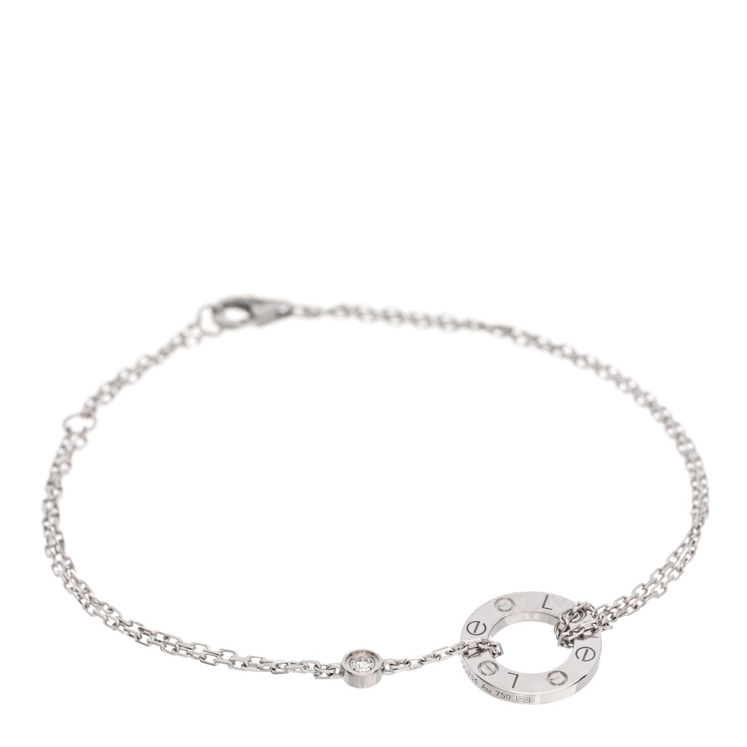 Cartier 18K White Gold Diamond LOVE Bracelet 1 of 3