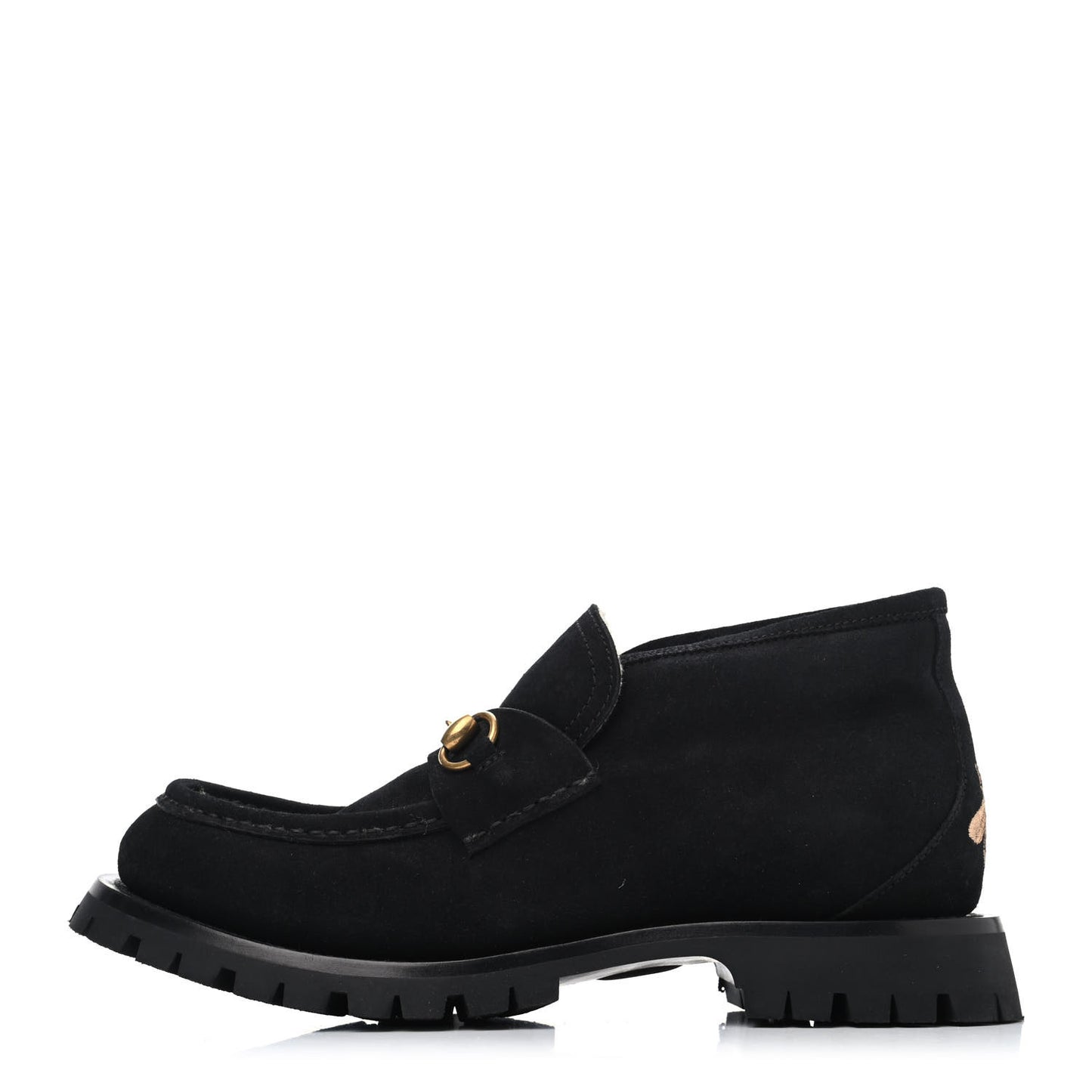 Suede Shearling Mens Harald Horsebit Ankle Boots 8.5 Black Butterscotch