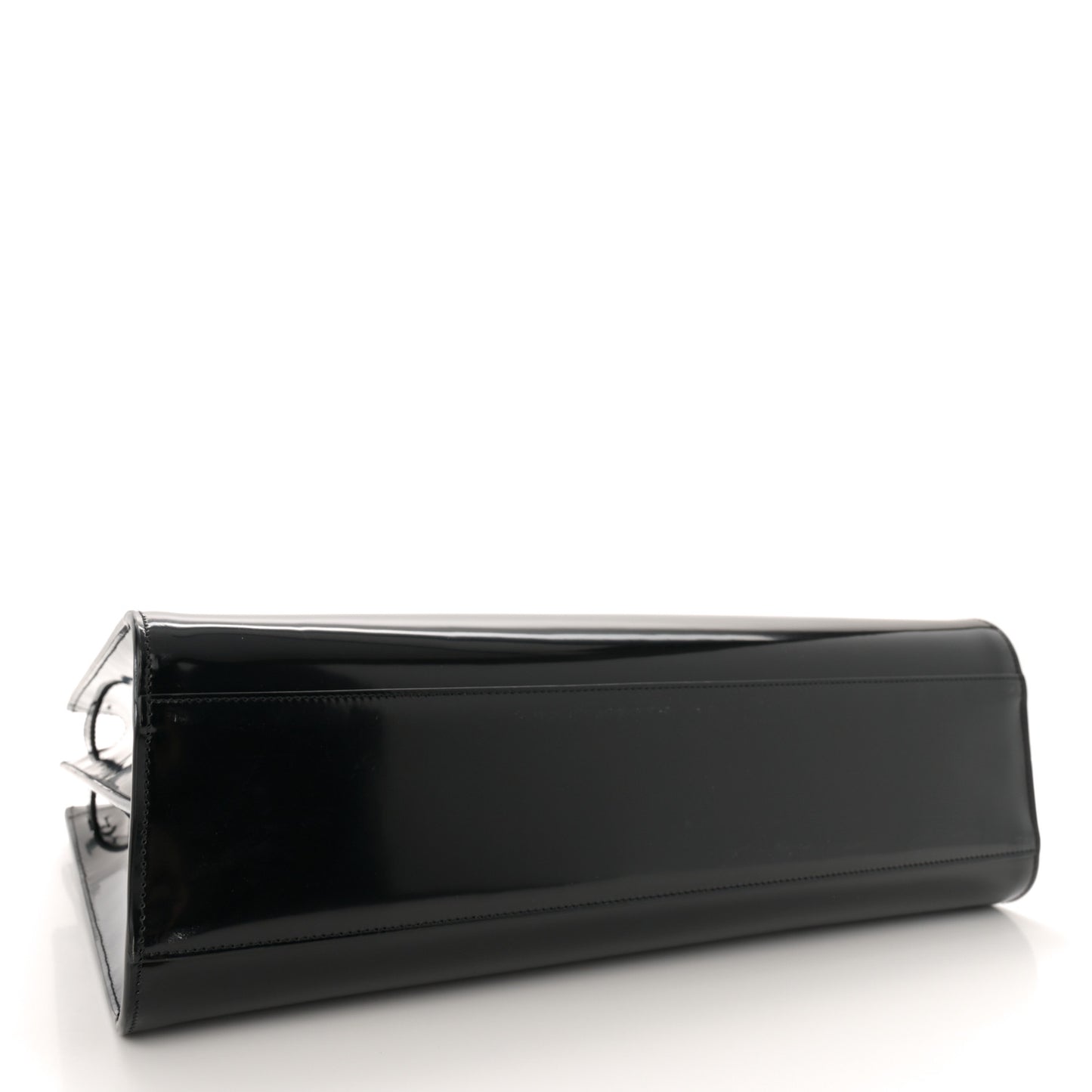 Patent Calfskin Large Thin Sac De Jour Black
