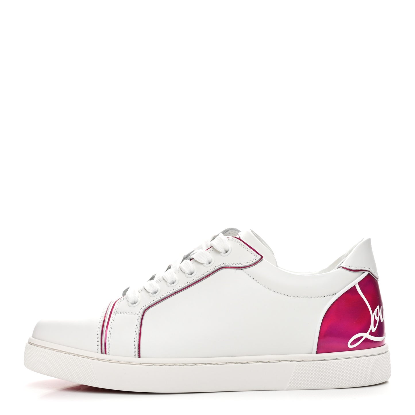 Patent Calfskin Womens Fun Vieira Flat Sneakers 39.5 White Fuxia