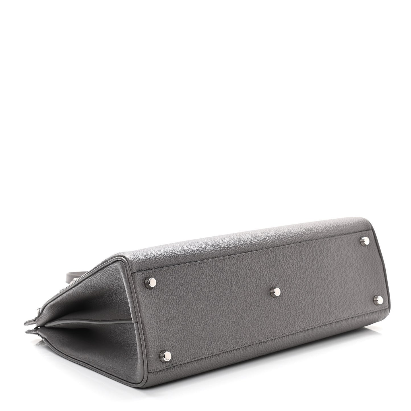Grainy Calfskin Medium Zumi Top Handle Bag Dusty Grey