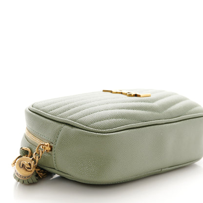 Saint Laurent Grain De Poudre Matelasse Monogram Mini Lou Camera Bag Light Sage 9 of 10