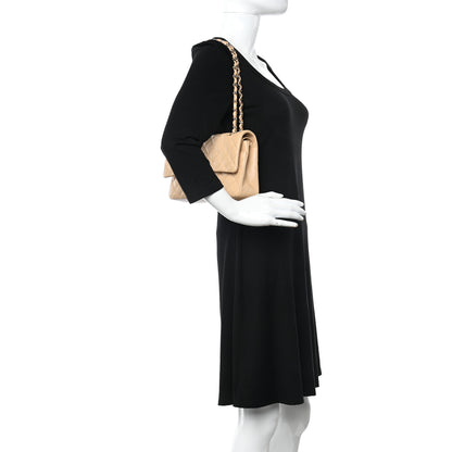 Chanel Caviar Quilted Medium Double Flap Beige 2 of 12