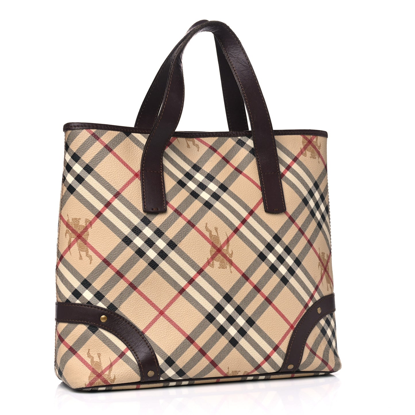 Haymarket Check Studded Large Tote Chocolate