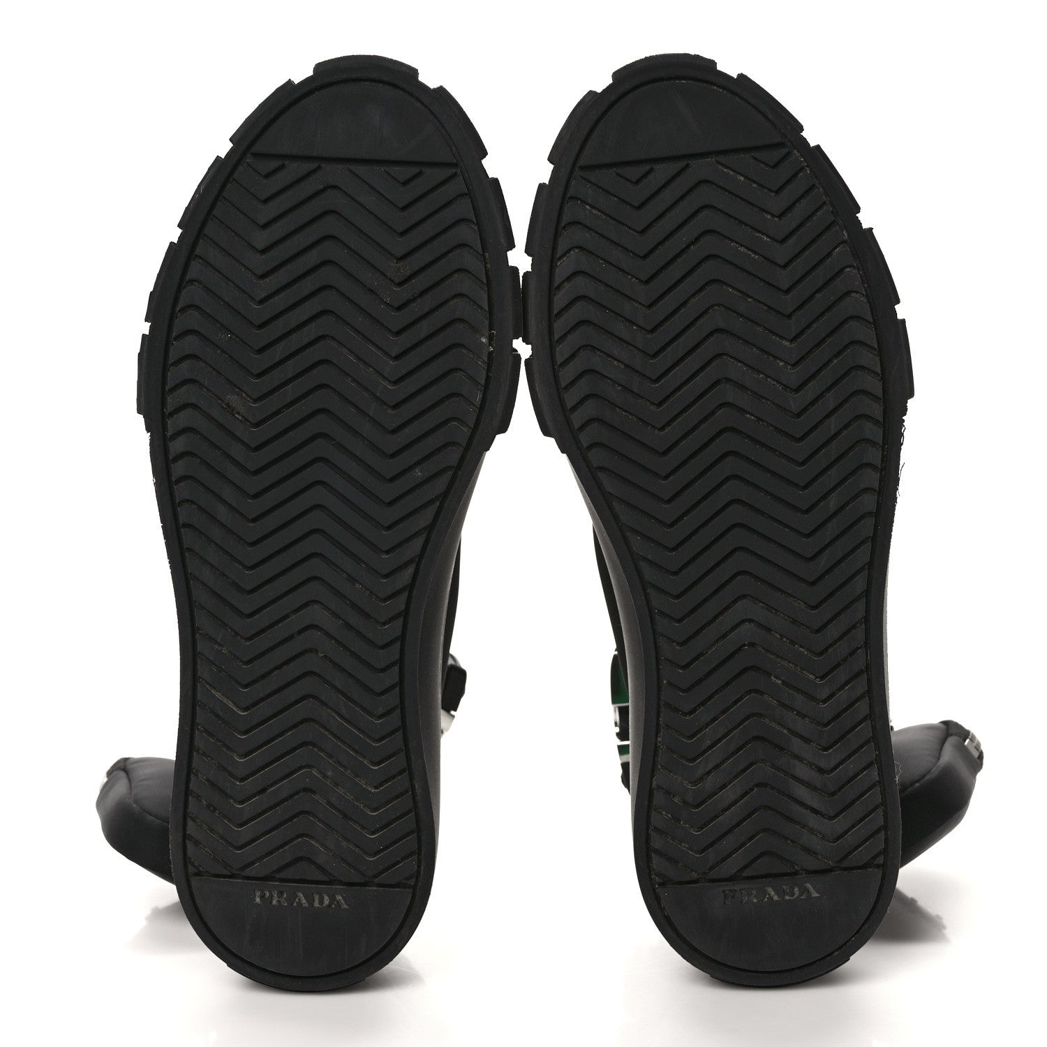 Prada Re-Nylon Gabardine Metal Triangle Logo Wheel Pouch Pocket High Top Sneakers 37.5 Black 8 of 10