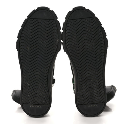 Prada Re-Nylon Gabardine Metal Triangle Logo Wheel Pouch Pocket High Top Sneakers 37.5 Black 8 of 10