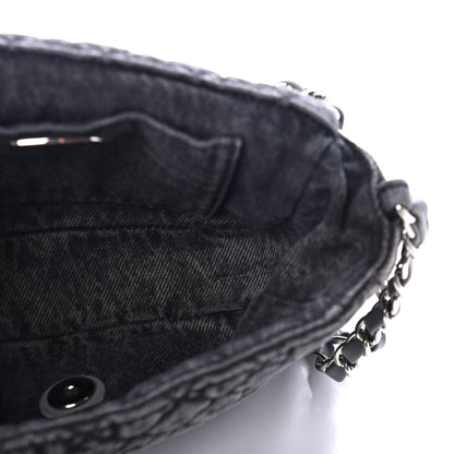 Chanel Washed Denim Quilted Small Denimpression Flap Grey Black 4 of 4