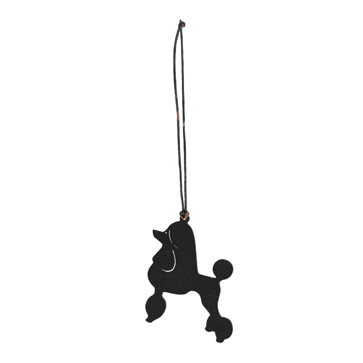 Epsom Petit H Royal Poodle Bag Charm Etoupe Black