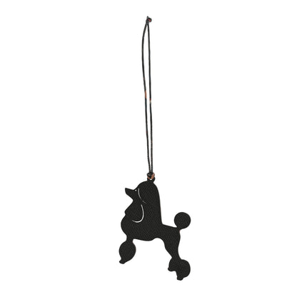 Hermes Epsom Petit H Royal Poodle Bag Charm Etoupe Black 1 of 4