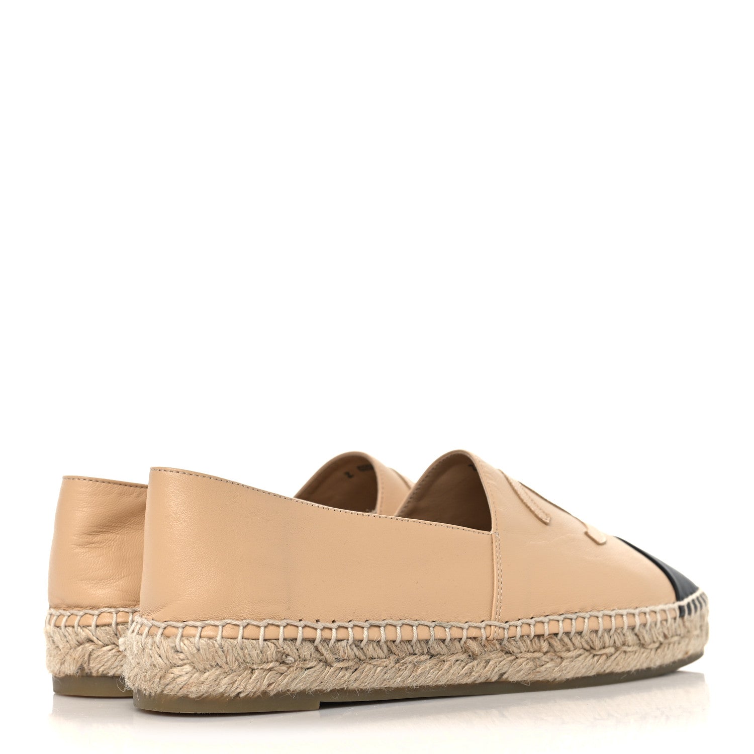 Chanel Lambskin CC Espadrilles 40 Beige Black 5 of 9