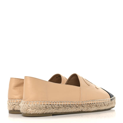 Chanel Lambskin CC Espadrilles 40 Beige Black 5 of 9