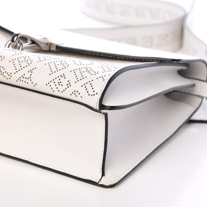 Burberry Calfskin Perforated Small Macken Crossbody Bag White 9 of 10