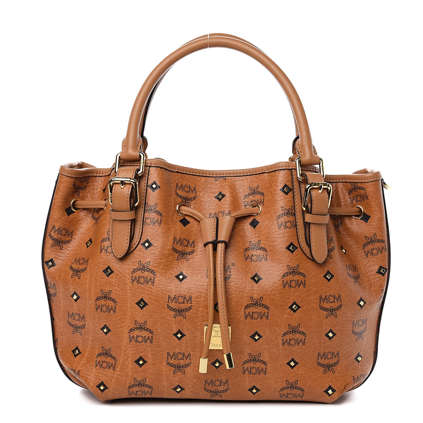 Visetos Studded Small Drawstring Shopper Cognac