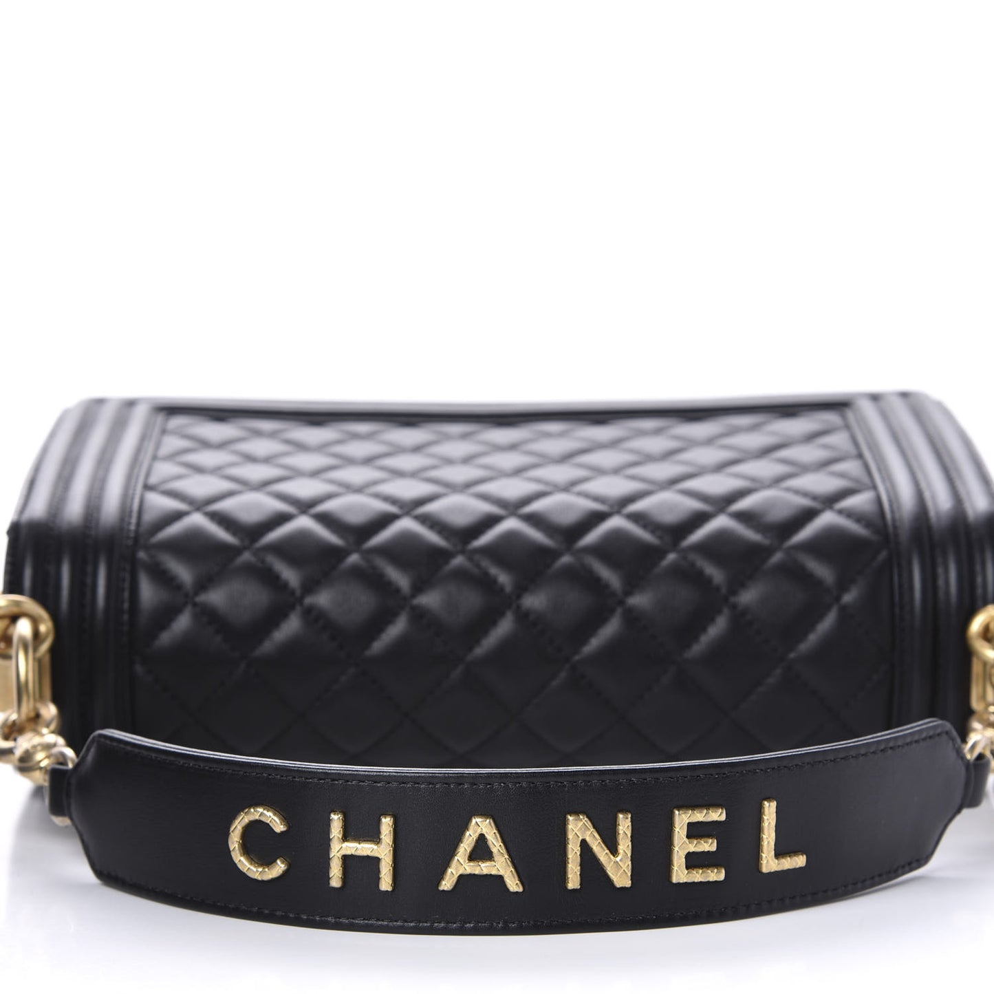 Calfskin Medium Boy Logo Top Handle Flap Black