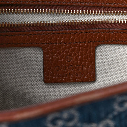 Gucci New Denim GG Monogram Calfskin Small Jackie 1961 Hobo Blue Tea Cuir 7 of 14