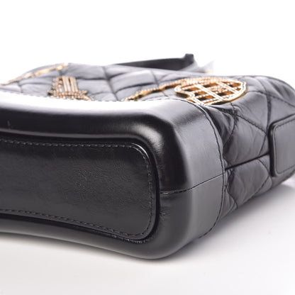 Chanel Aged Calfskin Quilted Charms Small Gabrielle Hobo Black 9 of 10