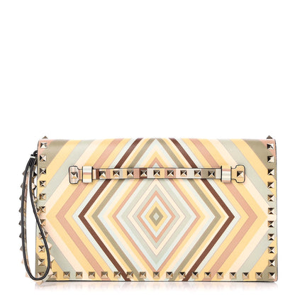 Valentino Garavani Nappa Native Couture 1975 Rockstud Wristlet Clutch Multicolor 1 of 6