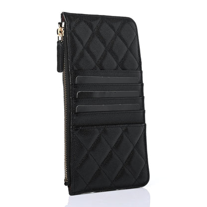 Chanel Caviar Quilted Classic Flat Wallet Pouch Black 2 of 4