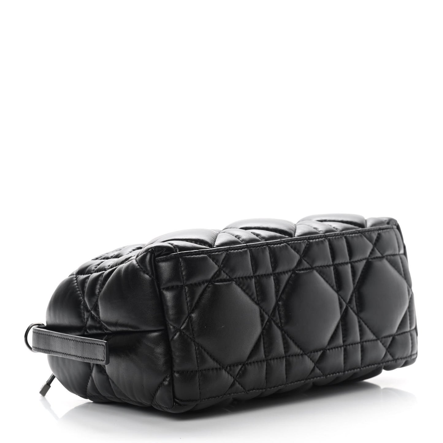 Calfskin Macrocannage Medium Diortravel Nomad Pouch Black