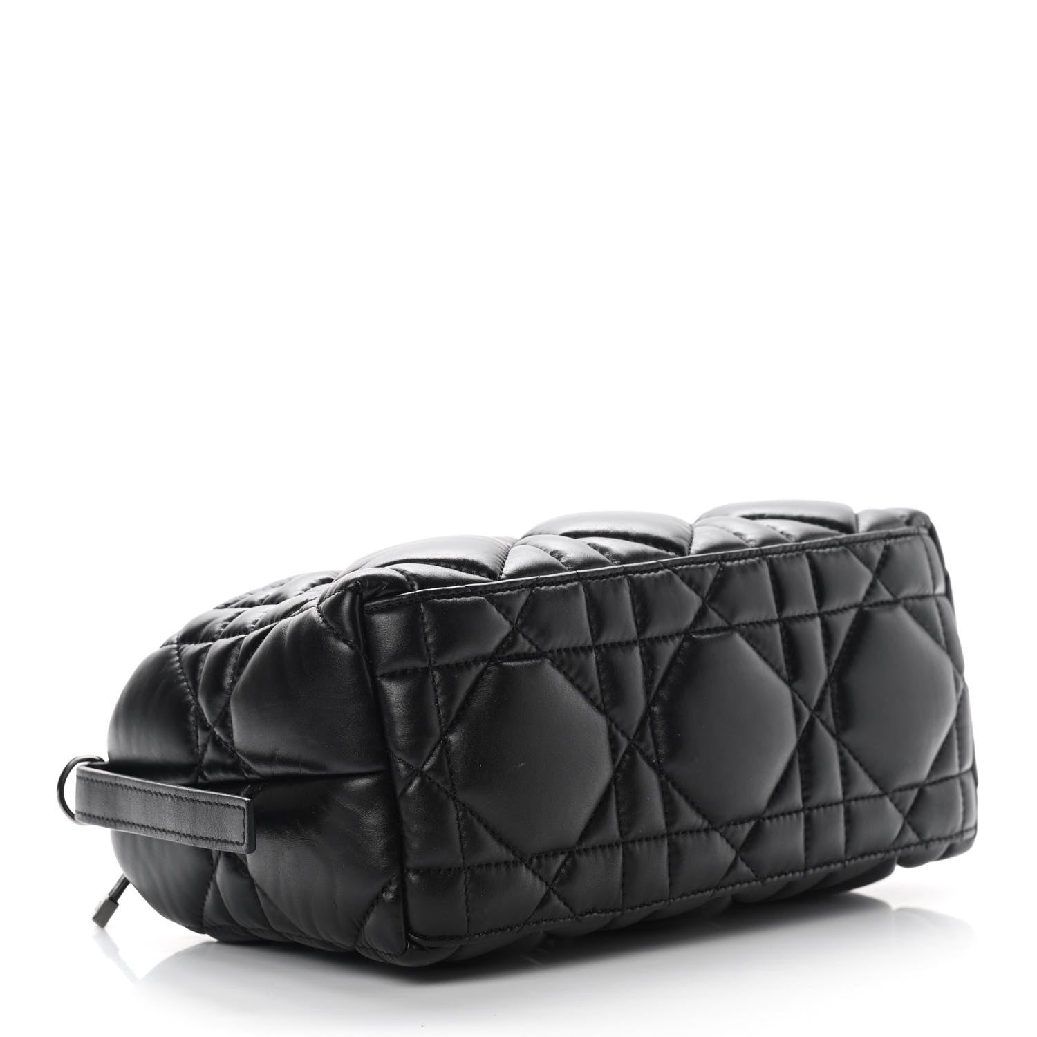 Christian Dior Calfskin Macrocannage Medium Diortravel Nomad Pouch Black 4 of 8