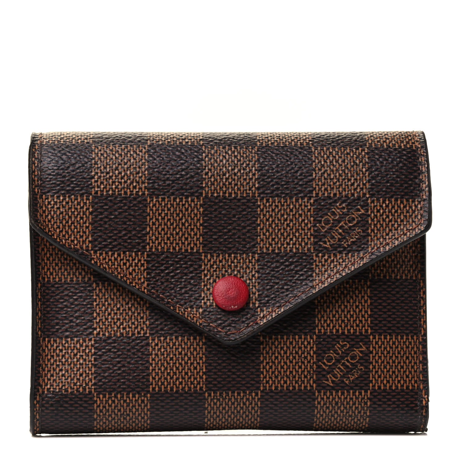 Louis Vuitton Damier Ebene Victorine Wallet Red 1 of 4