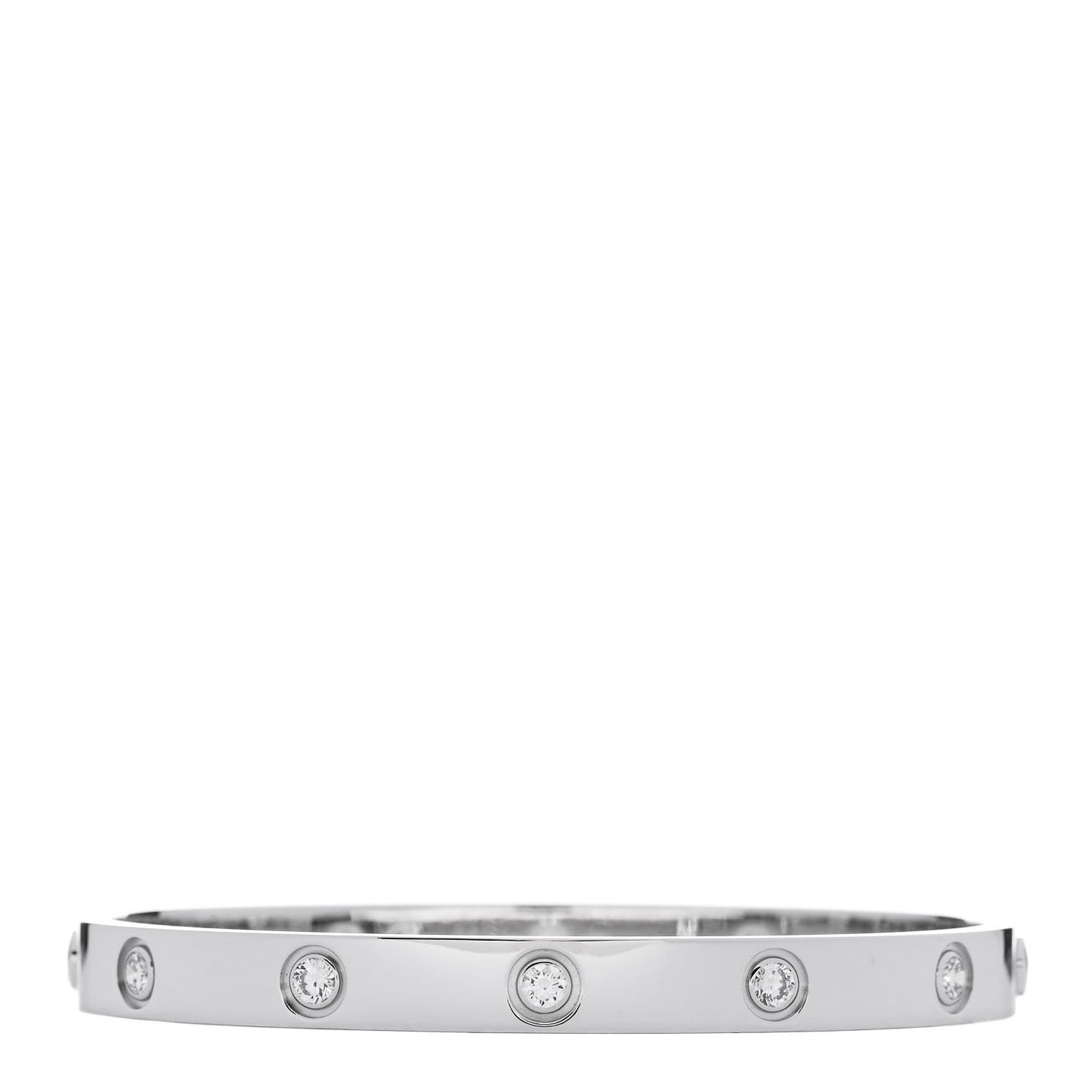 18K White Gold 10 Diamond LOVE Bracelet 17