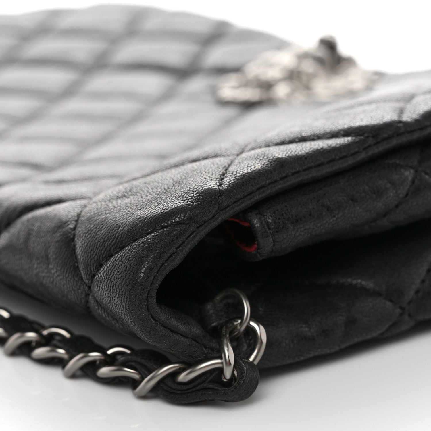 Chanel Lambskin Quilted Medium Leo Lion Flap Clutch Black 10 of 11