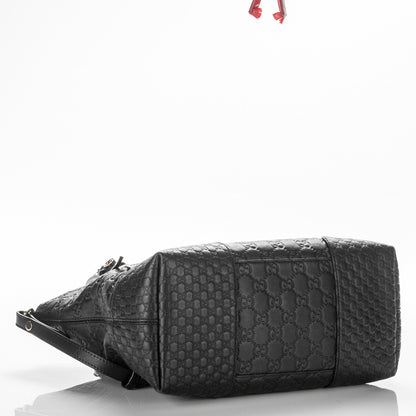 Gucci Guccissima Medium Bree Foldover Tote Black 4 of 7
