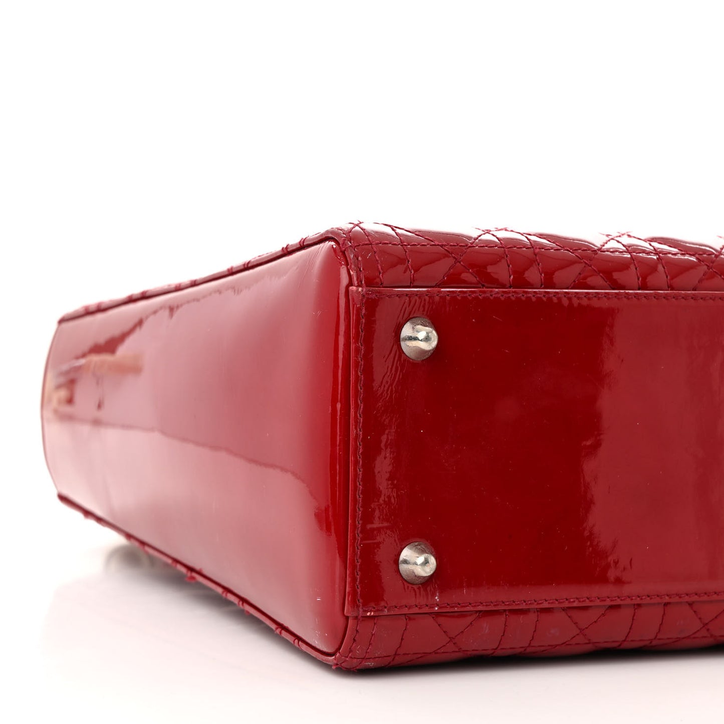Patent Cannage Large Lady Dior Red