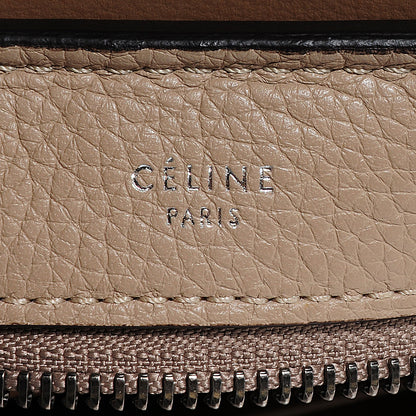 Celine Drummed Calfskin and Suede Large Trapeze Dune 6 of 10