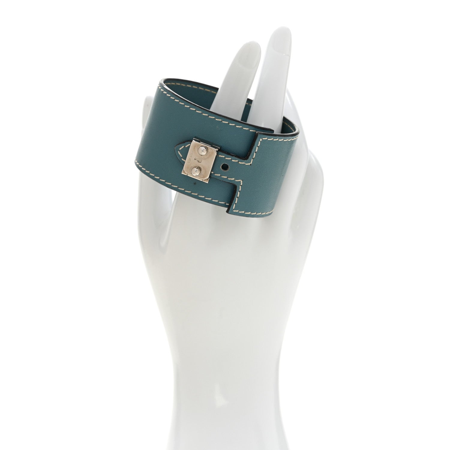 Hermes Swift Sac a Depeche Bracelet M Blue Jean 2 of 6