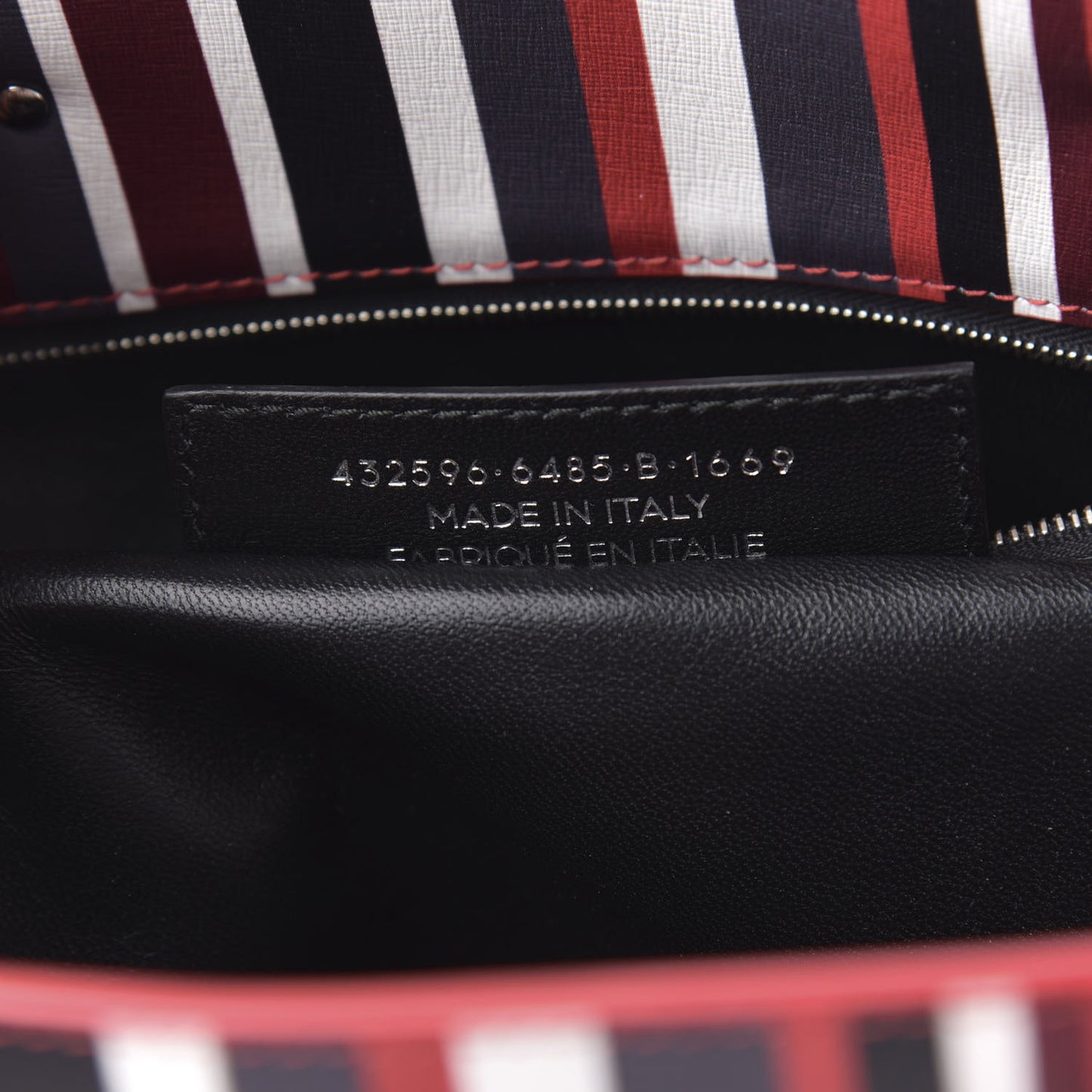Veau Striped Papier B4 Zip Around Tote Variante Rouge